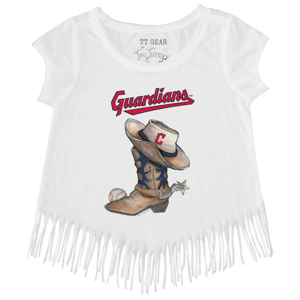Cleveland Guardians Tiny Turnip Girls Youth Cowboy Boot Fringe T-Shirt - MLB T-shirts