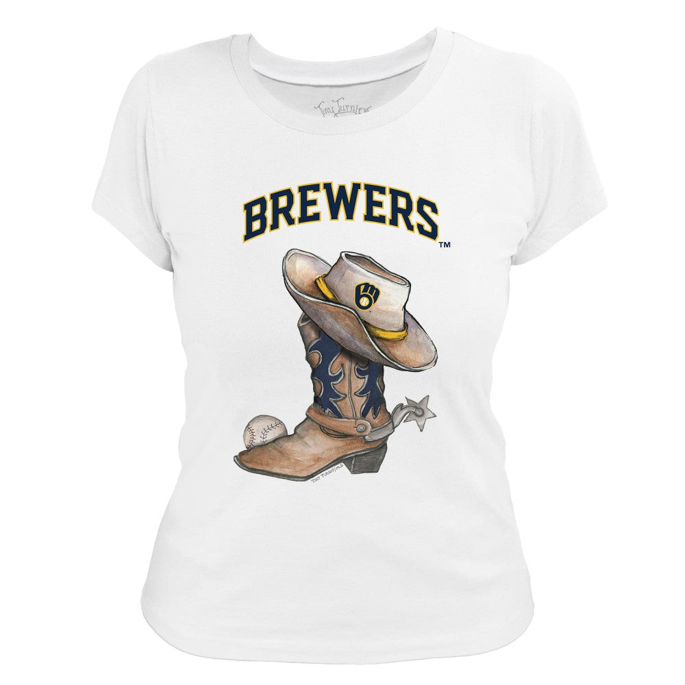 Milwaukee Brewers Tiny Turnip Women's Cowboy Boot T-Shirt - MLB T-shirts