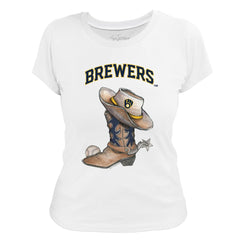 Milwaukee Brewers Tiny Turnip Women's Cowboy Boot T-Shirt - MLB T-shirts