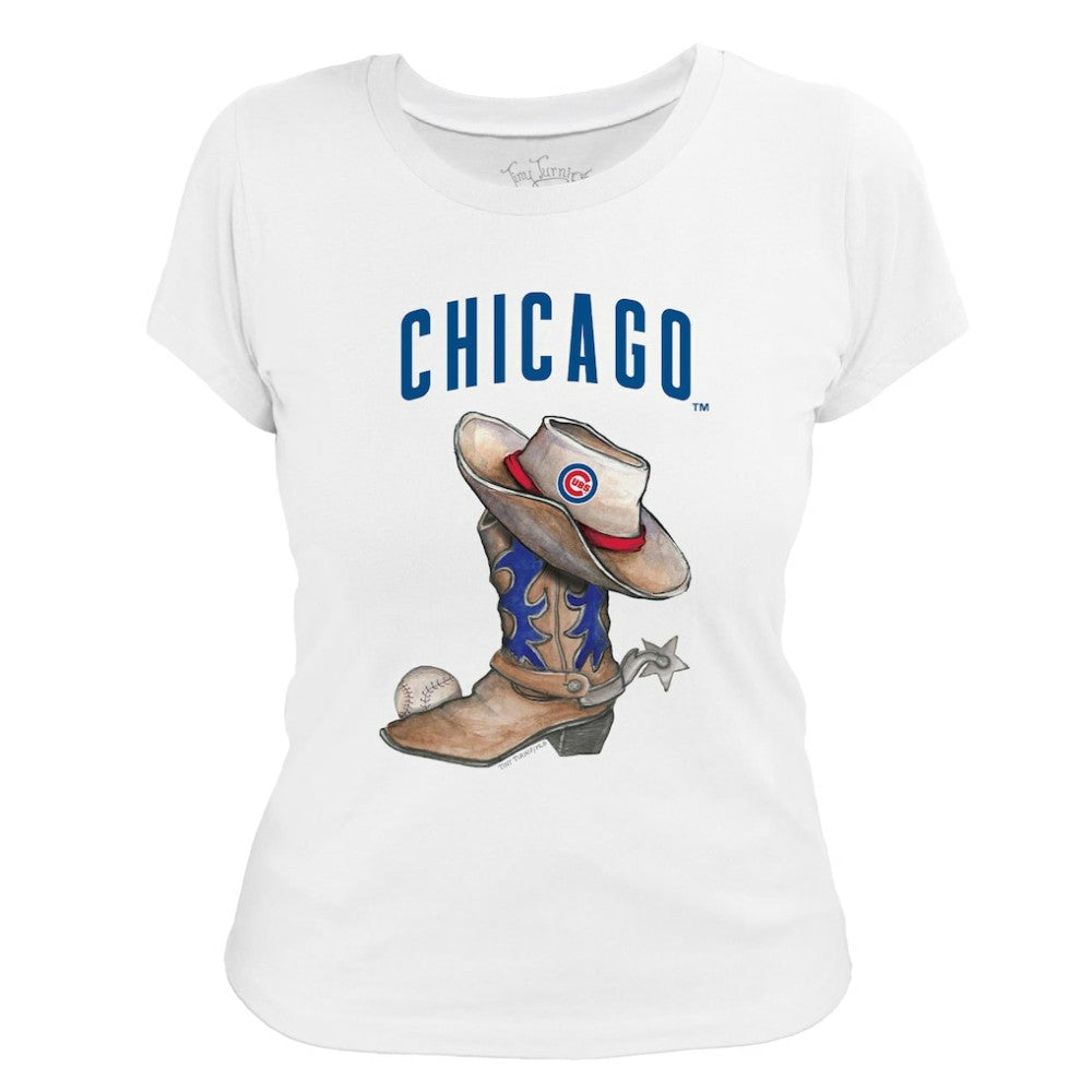 Chicago Cubs Tiny Turnip Women's Cowboy Boot T-Shirt - MLB T-shirts
