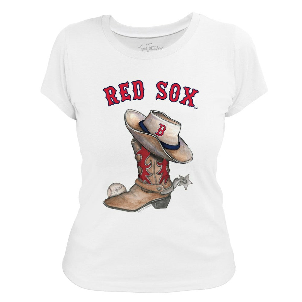 Boston Red Sox Tiny Turnip Women's Cowboy Boot T-Shirt - MLB T-shirts