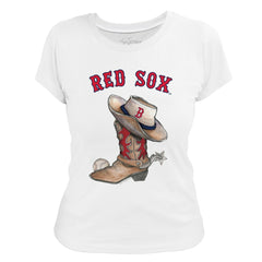 Boston Red Sox Tiny Turnip Women's Cowboy Boot T-Shirt - MLB T-shirts