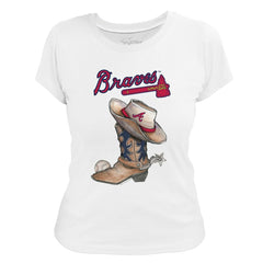 Atlanta Braves Tiny Turnip Women's Cowboy Boot T-Shirt - MLB T-shirts