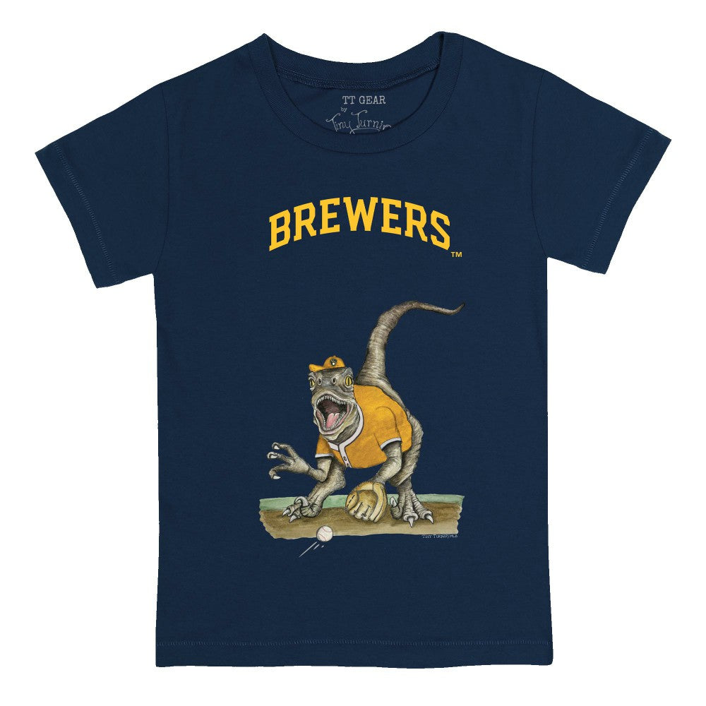 Milwaukee Brewers Tiny Turnip Youth Velociraptor T-Shirt - MLB T-shirts