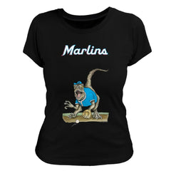 Miami Marlins Tiny Turnip Women's Velociraptor T-Shirt - MLB T-shirts