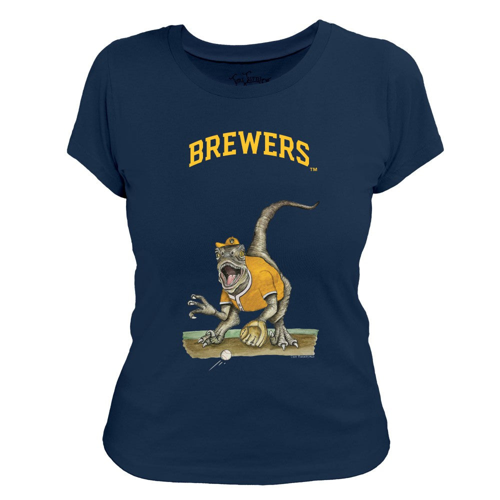 Milwaukee Brewers Tiny Turnip Women's Velociraptor T-Shirt - MLB T-shirts