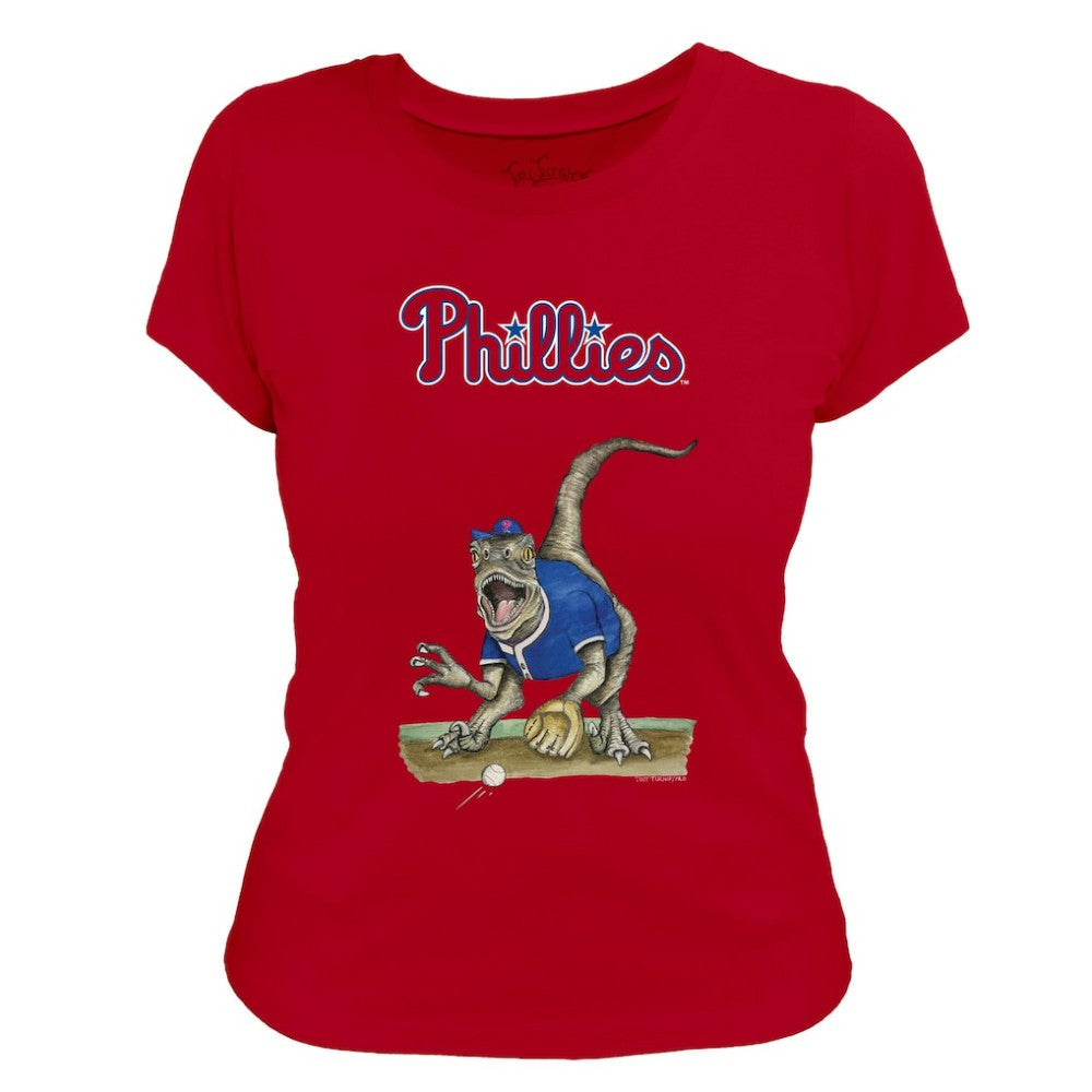 Philadelphia Phillies Tiny Turnip Women's Velociraptor T-Shirt - MLB T-shirts