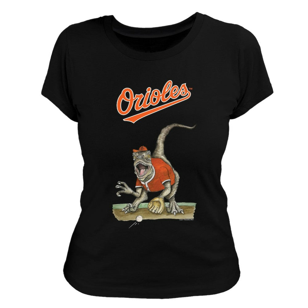 Baltimore Orioles Tiny Turnip Women's Velociraptor T-Shirt - MLB T-shirts