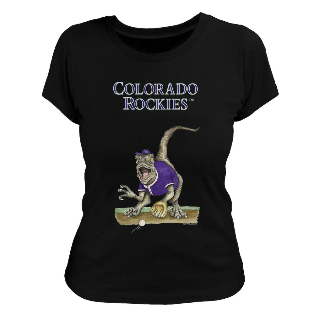 Colorado Rockies Tiny Turnip Women's Velociraptor T-Shirt - MLB T-shirts