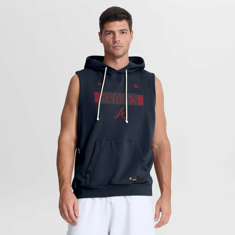 Atlanta Braves Nike Authentic Collection Standard Issue Dri-FIT Sleeveless Hoodie - MLB Hoodies