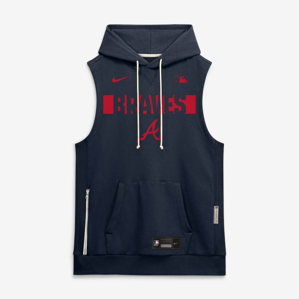 Atlanta Braves Nike Authentic Collection Standard Issue Dri-FIT Sleeveless Hoodie - MLB Hoodies