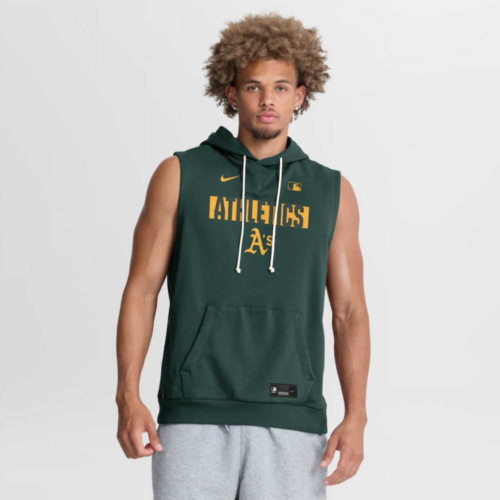 Athletics Nike Authentic Collection Standard Issue Dri-FIT Sleeveless Hoodie - MLB Hoodies