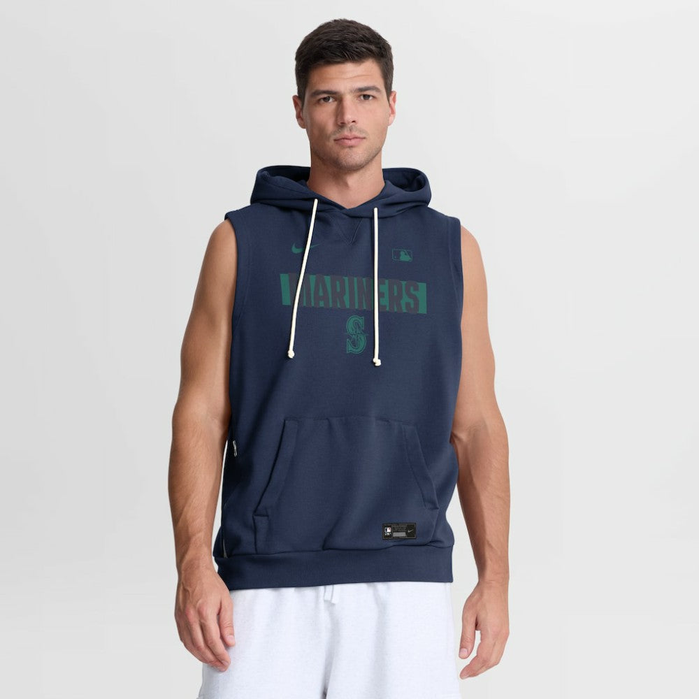 Seattle Mariners Nike Authentic Collection Standard Issue Dri-FIT Sleeveless Hoodie - MLB Hoodies