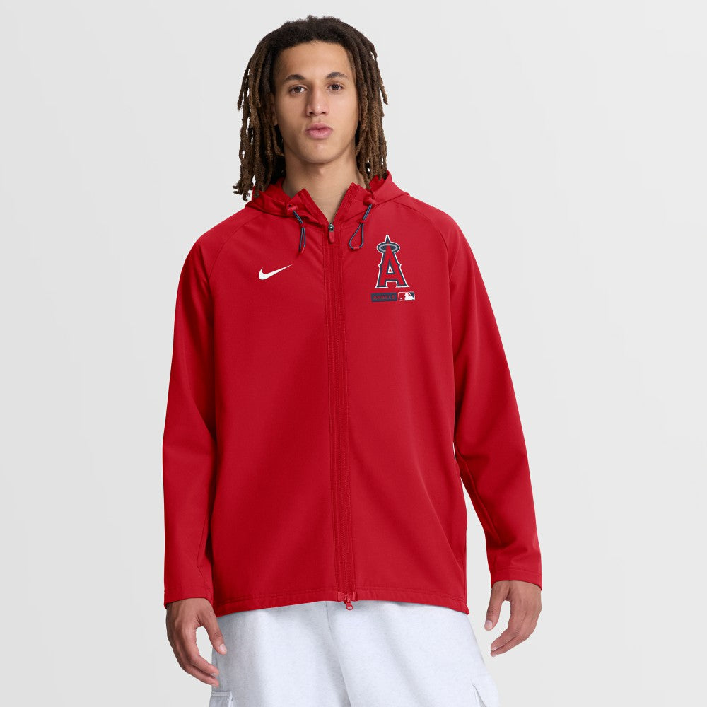 Los Angeles Angels Nike Authentic Collection Raglan Therma-FIT Full-Zip Hooded Jacket - MLB Jackets