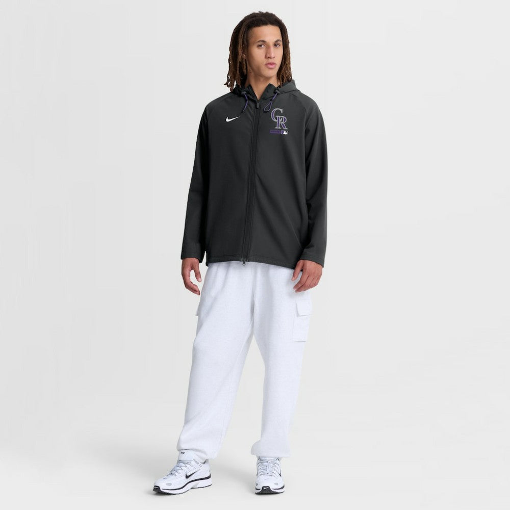 Colorado Rockies Nike Authentic Collection Raglan Therma-FIT Full-Zip Hooded Jacket - MLB Jackets