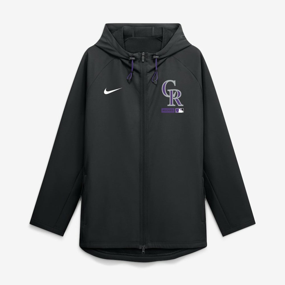 Colorado Rockies Nike Authentic Collection Raglan Therma-FIT Full-Zip Hooded Jacket - MLB Jackets