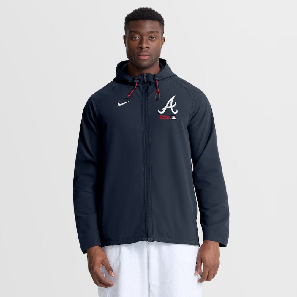 Atlanta Braves Nike Authentic Collection Raglan Therma-FIT Full-Zip Hooded Jacket - MLB Jackets