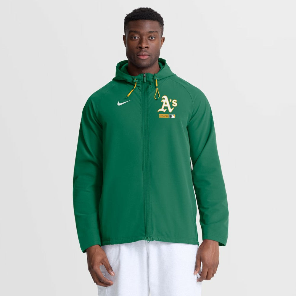 Athletics Nike Authentic Collection Raglan Therma-FIT Full-Zip Hooded Jacket - MLB Jackets