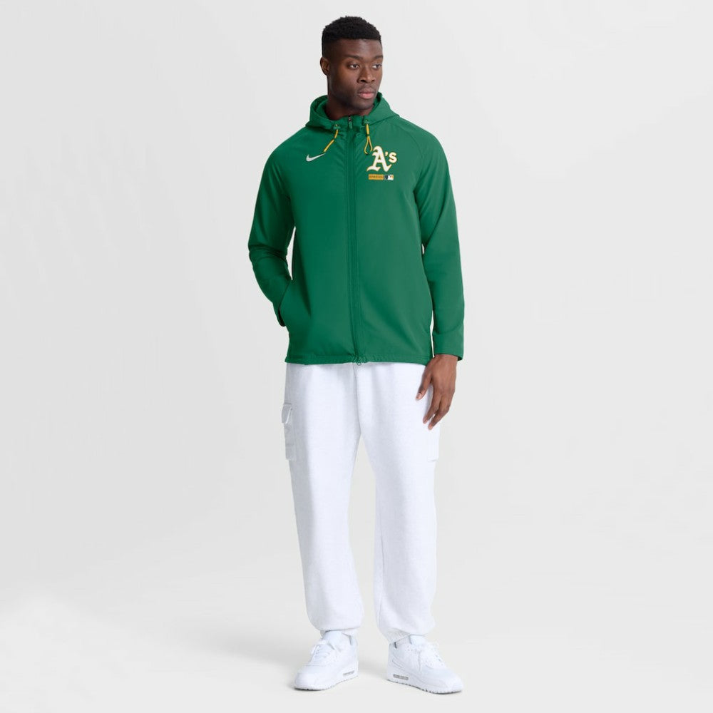 Athletics Nike Authentic Collection Raglan Therma-FIT Full-Zip Hooded Jacket - MLB Jackets