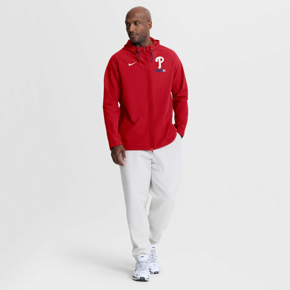 Philadelphia Phillies Nike Authentic Collection Raglan Therma-FIT Full-Zip Hooded Jacket - MLB Jackets