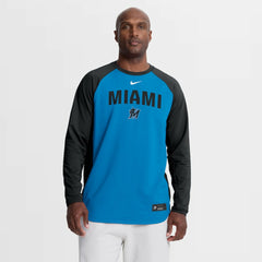 Miami Marlins Nike Authentic Collection Raglan Dri-FIT Sweatshirt - MLB Sweatshirts