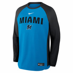Miami Marlins Nike Authentic Collection Raglan Dri-FIT Sweatshirt - MLB Sweatshirts