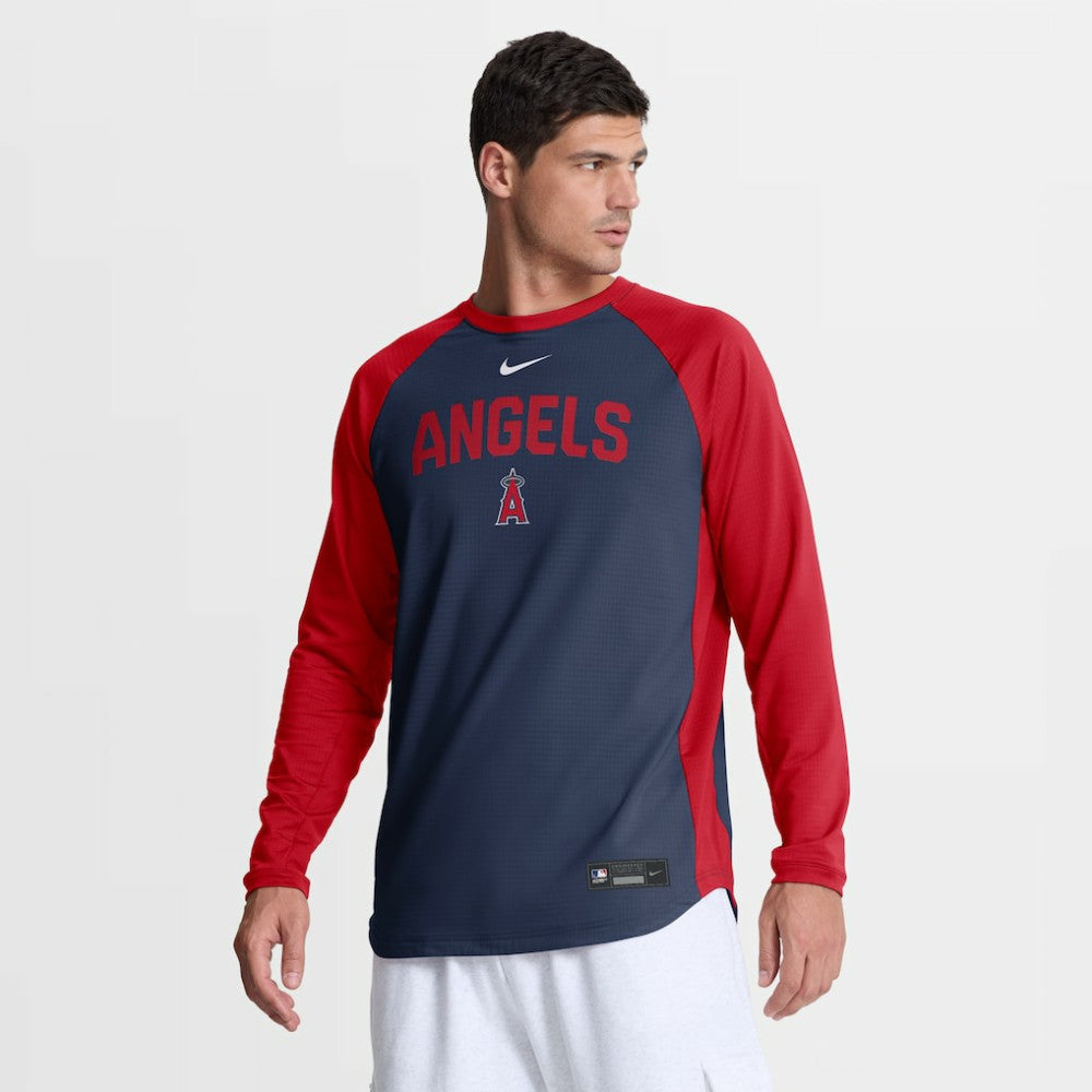 Los Angeles Angels Nike Authentic Collection Raglan Dri-FIT Sweatshirt - MLB Sweatshirts