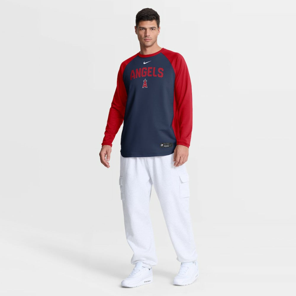 Los Angeles Angels Nike Authentic Collection Raglan Dri-FIT Sweatshirt - MLB Sweatshirts