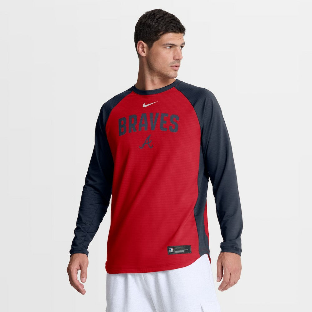 Atlanta Braves Nike Authentic Collection Raglan Dri-FIT Sweatshirt - MLB Sweatshirts
