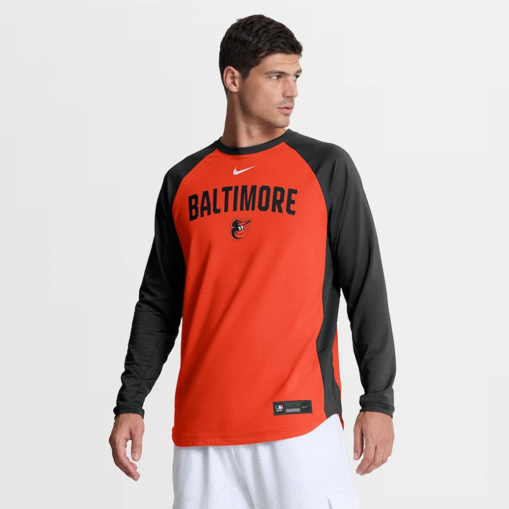 Baltimore Orioles Nike Authentic Collection Raglan Dri-FIT Sweatshirt - MLB Sweatshirts