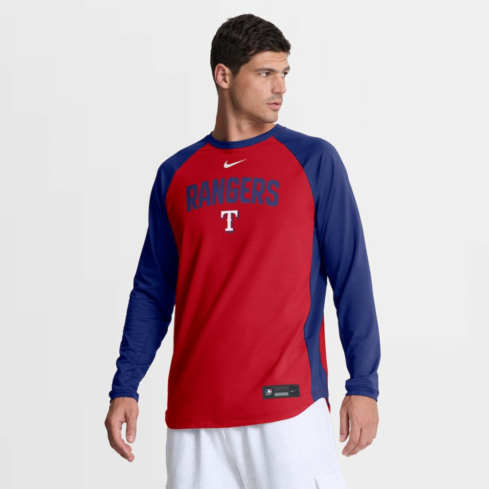 Texas Rangers Nike Authentic Collection Raglan Dri-FIT Sweatshirt - MLB Sweatshirts