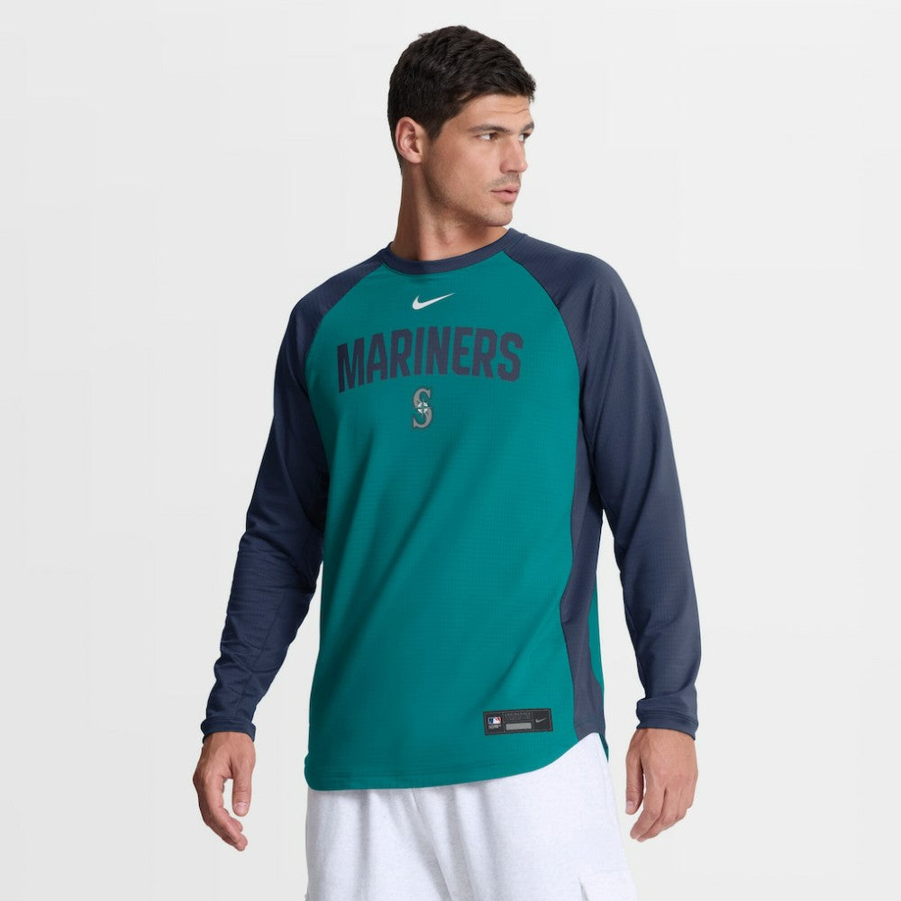 Seattle Mariners Nike Authentic Collection Raglan Dri-FIT Sweatshirt - MLB Sweatshirts
