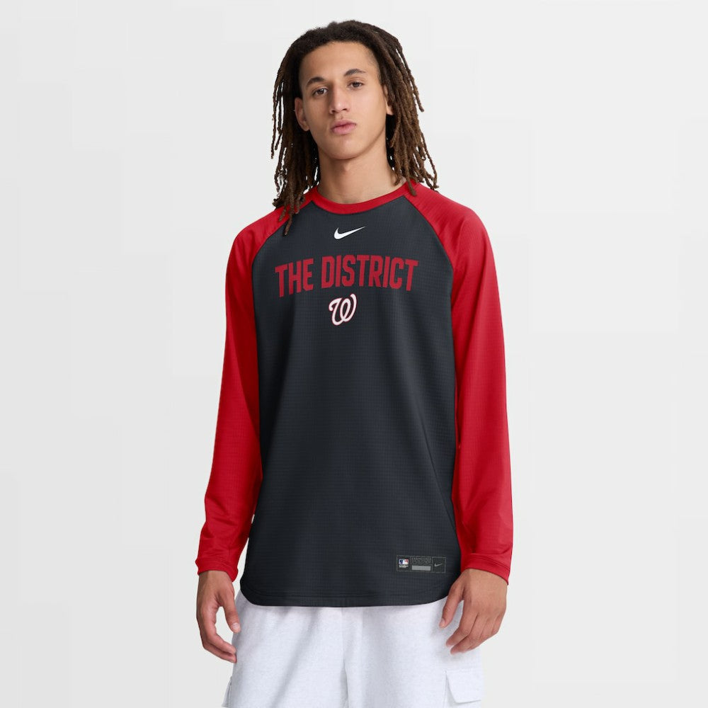 Washington Nationals Nike Authentic Collection Raglan Dri-FIT Sweatshirt - MLB Sweatshirts
