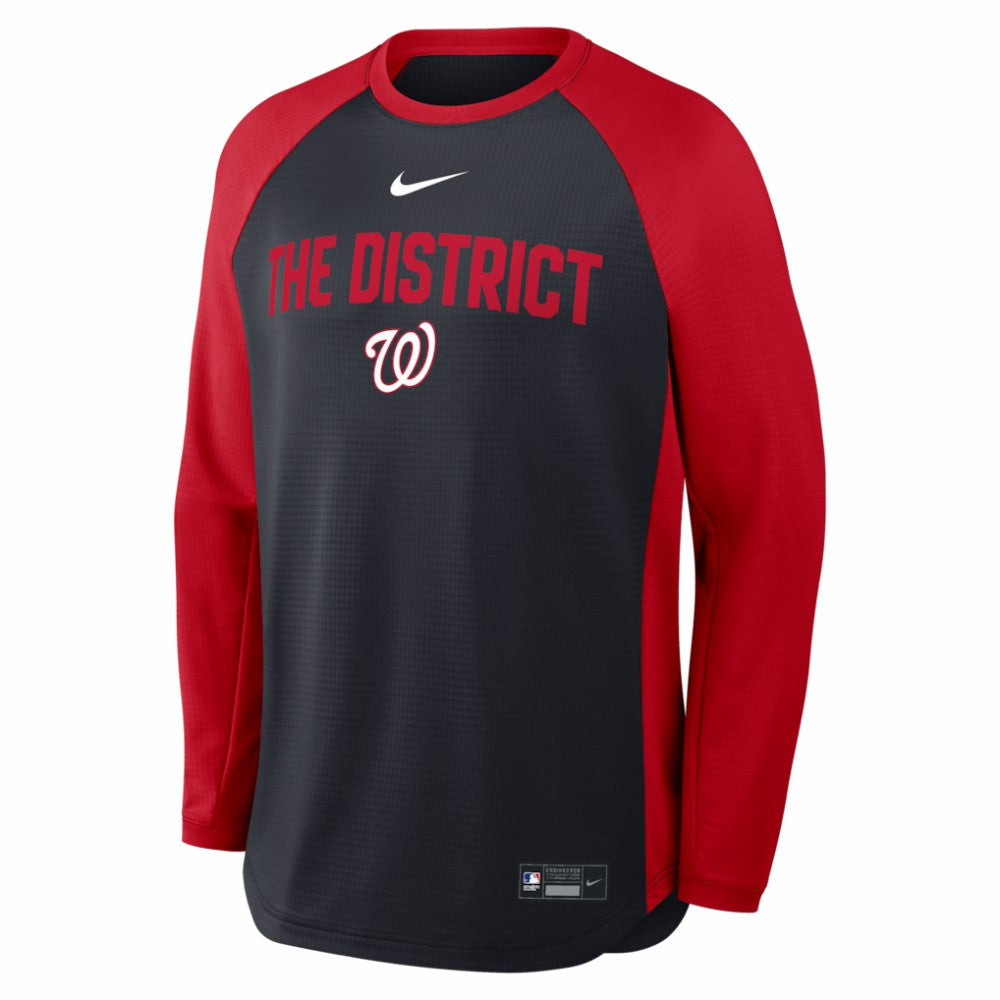 Washington Nationals Nike Authentic Collection Raglan Dri-FIT Sweatshirt - MLB Sweatshirts