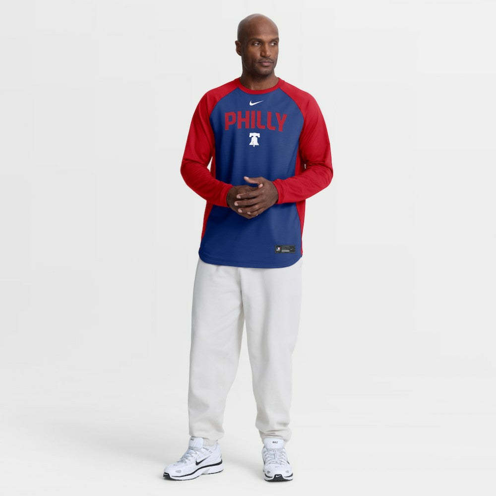 Philadelphia Phillies Nike Authentic Collection Raglan Dri-FIT Sweatshirt - MLB Sweatshirts