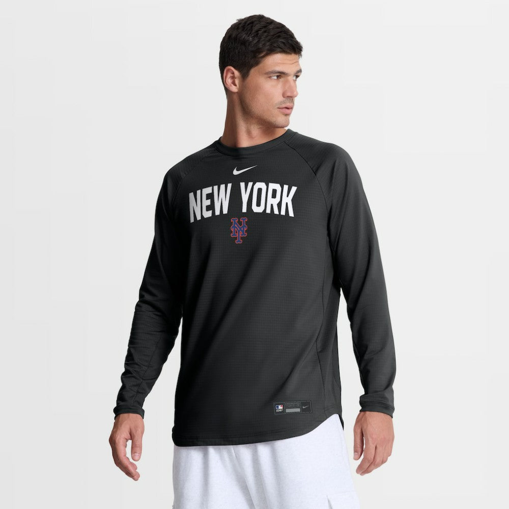 New York Mets Nike Authentic Collection Raglan Dri-FIT Sweatshirt - MLB Sweatshirts