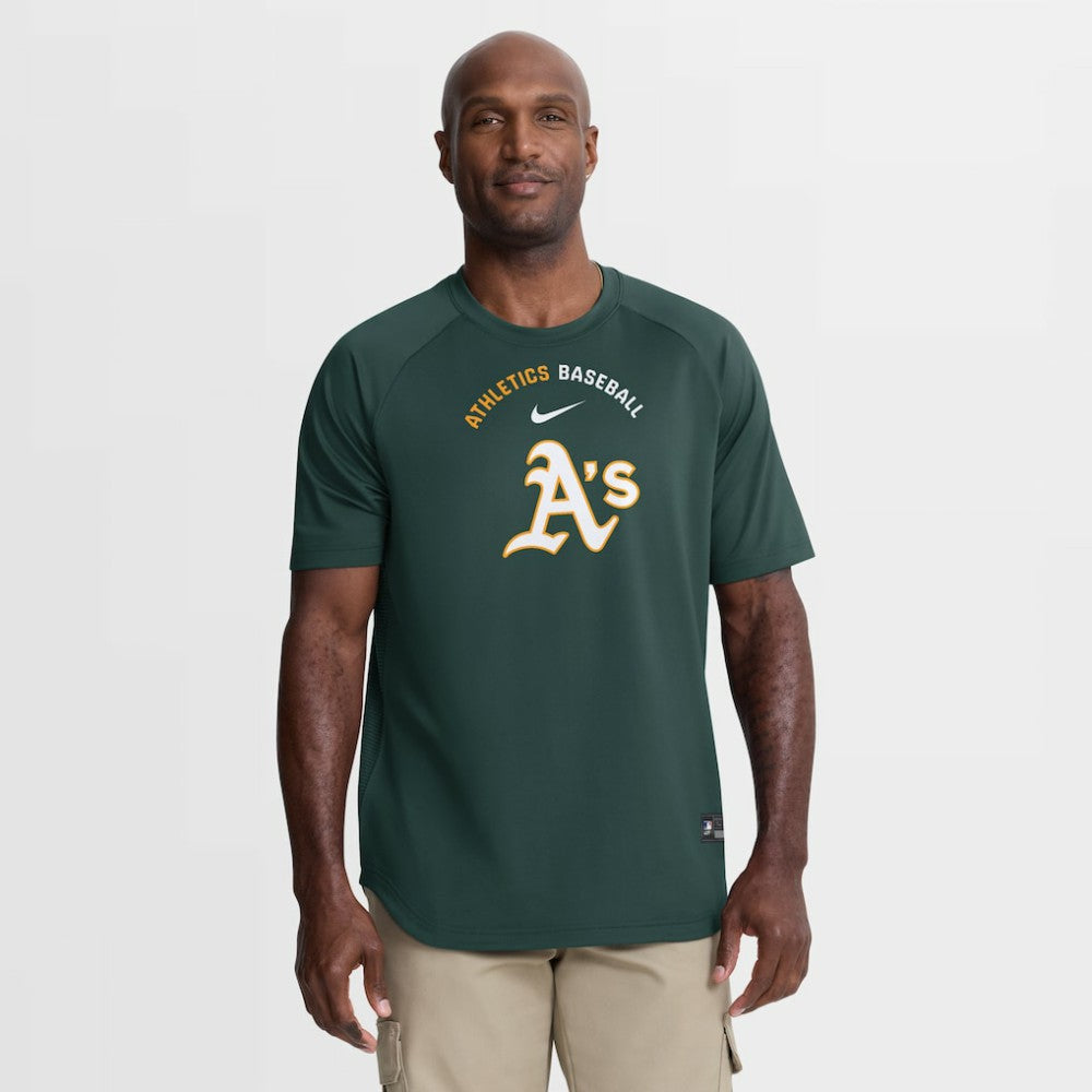 Athletics Nike Authentic Collection Batting Practice Pre-Game Raglan Dri-FIT Top - MLB Tops
