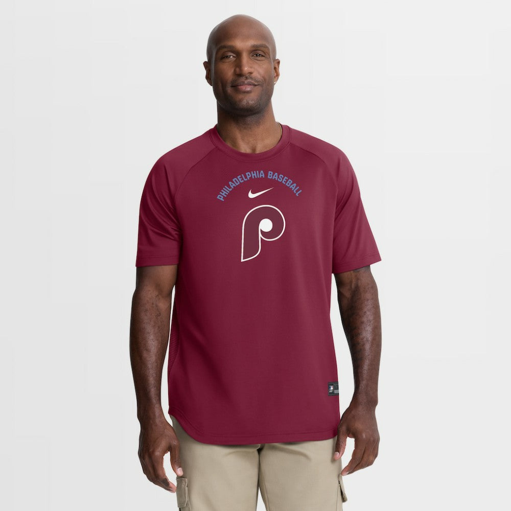 Philadelphia Phillies Nike Authentic Collection Batting Practice Pre-Game Raglan Dri-FIT Top - MLB Tops