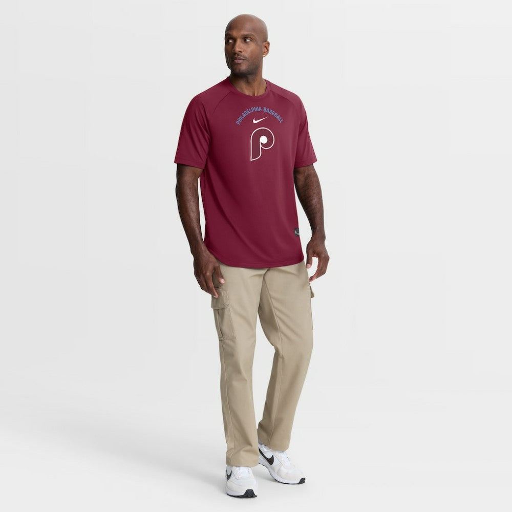 Philadelphia Phillies Nike Authentic Collection Batting Practice Pre-Game Raglan Dri-FIT Top - MLB Tops