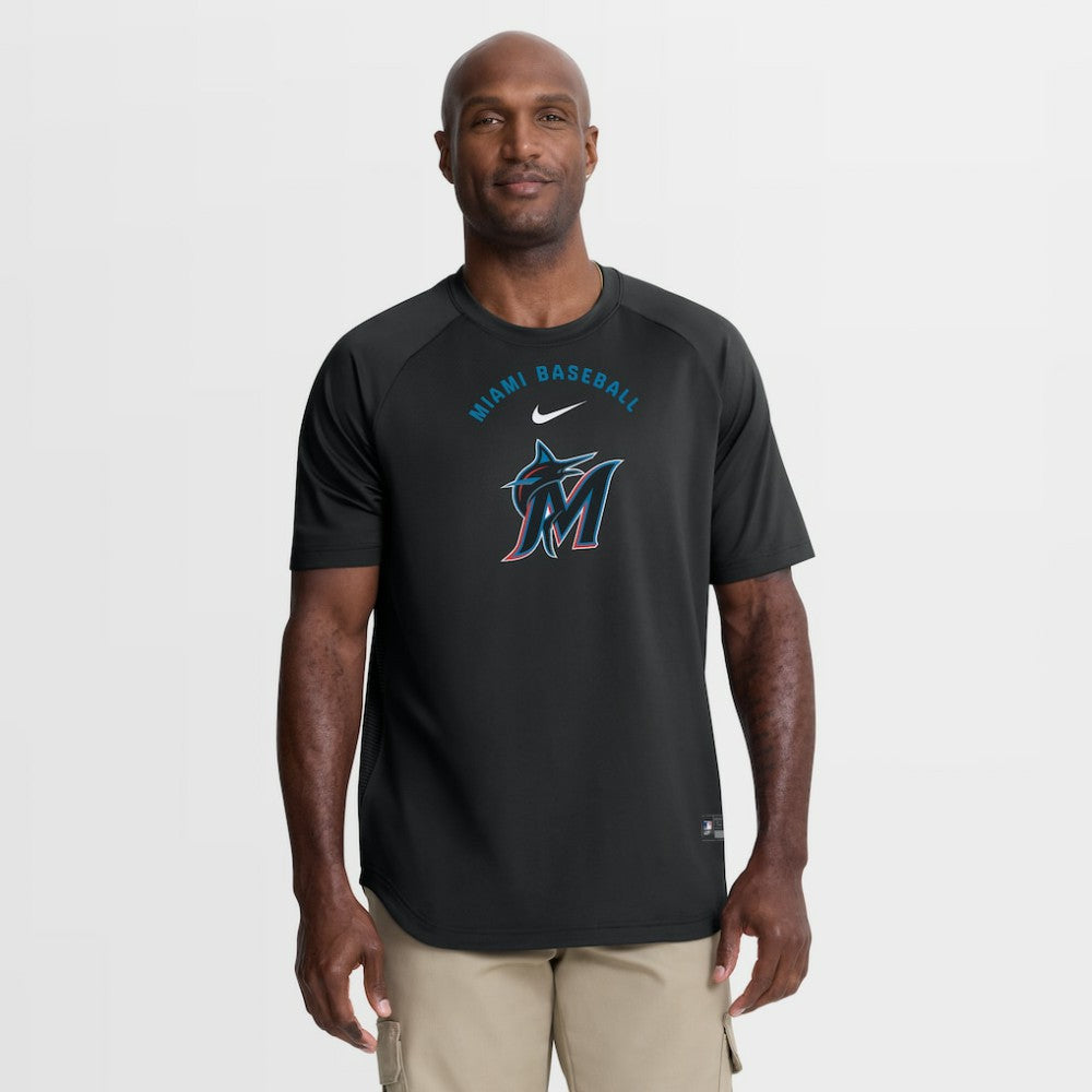 Miami Marlins Nike Authentic Collection Batting Practice Pre-Game Raglan Dri-FIT Top - MLB Tops