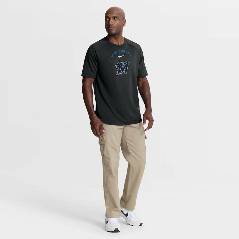 Miami Marlins Nike Authentic Collection Batting Practice Pre-Game Raglan Dri-FIT Top - MLB Tops