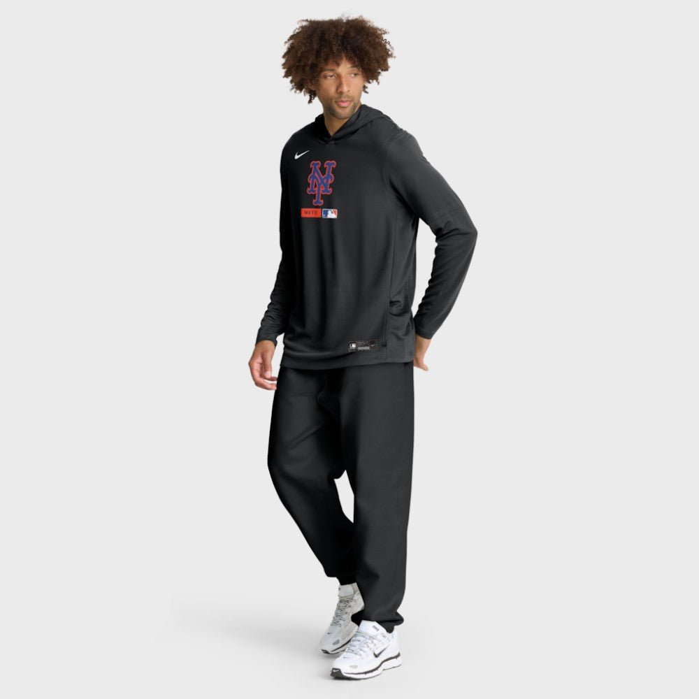 New York Mets Nike Authentic Collection Dri-FIT Long Sleeve Hooded T-Shirt - MLB T-shirts