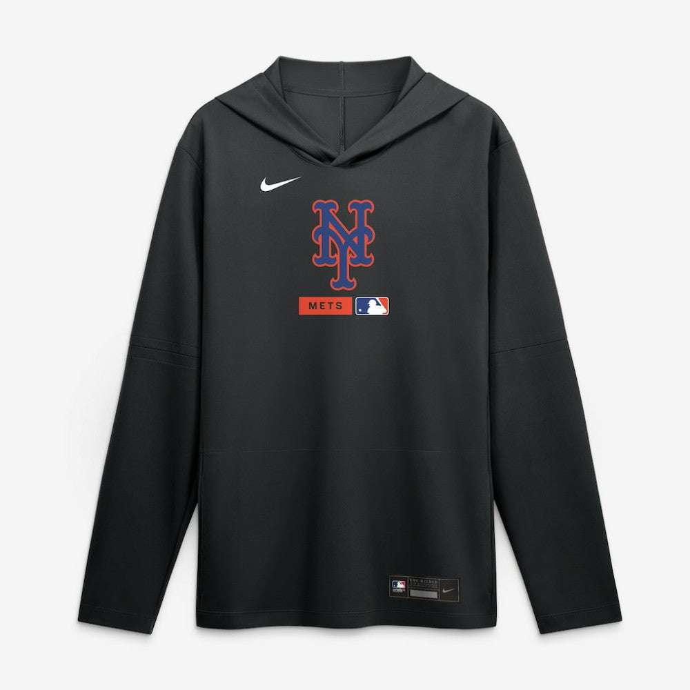 New York Mets Nike Authentic Collection Dri-FIT Long Sleeve Hooded T-Shirt - MLB T-shirts