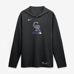 Colorado Rockies Nike Authentic Collection Dri-FIT Long Sleeve Hooded T-Shirt - MLB T-shirts