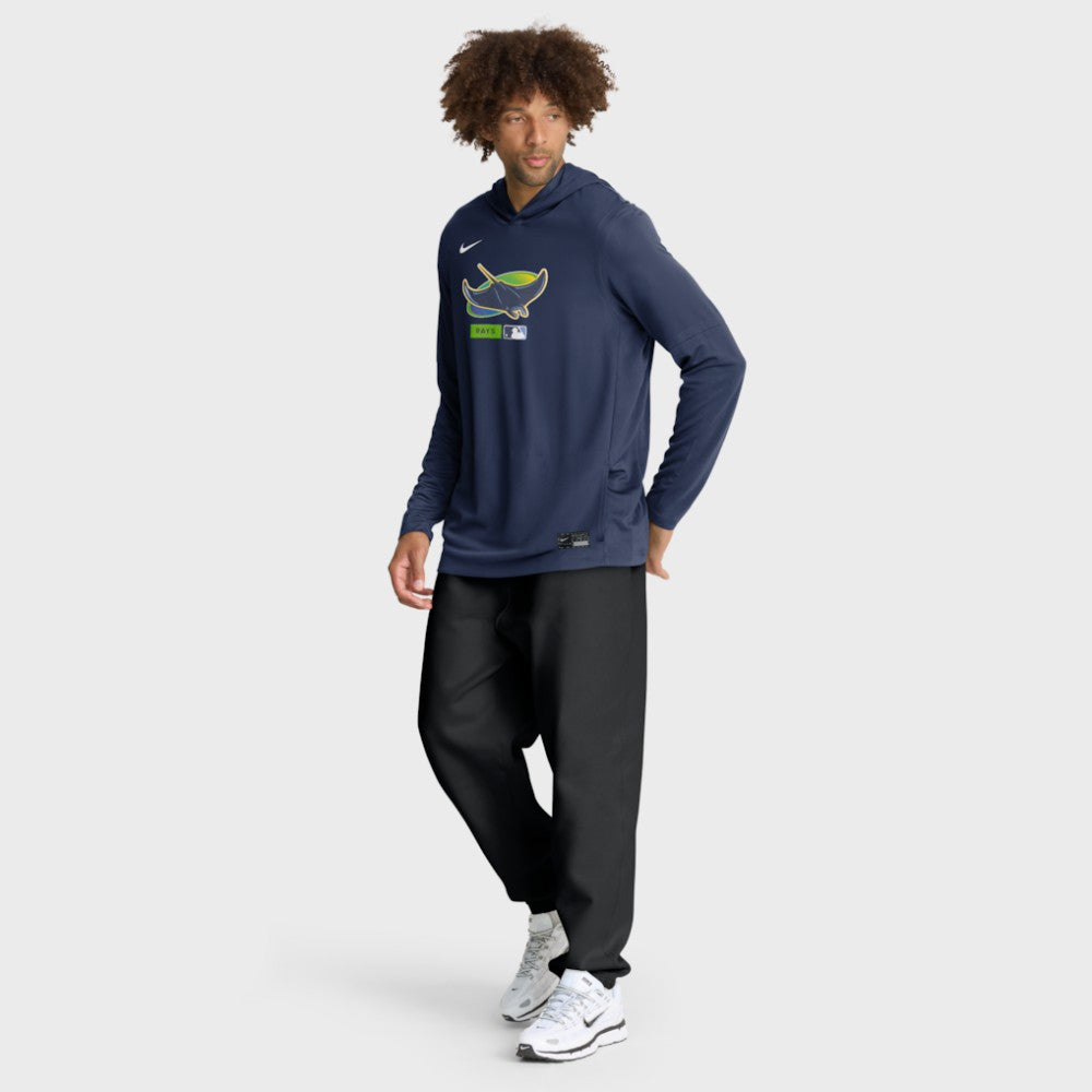 Tampa Bay Rays Nike Authentic Collection Dri-FIT Long Sleeve Hooded T-Shirt - MLB T-shirts