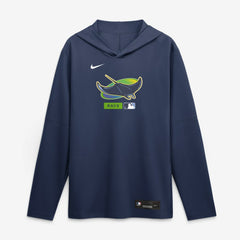Tampa Bay Rays Nike Authentic Collection Dri-FIT Long Sleeve Hooded T-Shirt - MLB T-shirts