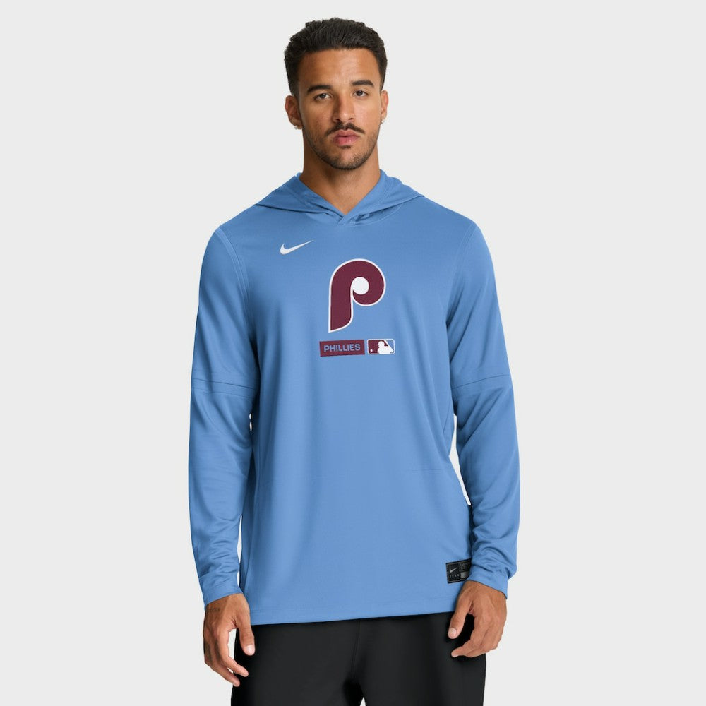 Philadelphia Phillies Nike Authentic Collection Dri-FIT Long Sleeve Hooded T-Shirt - MLB T-shirts