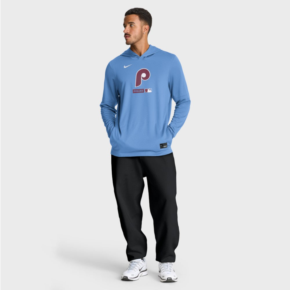 Philadelphia Phillies Nike Authentic Collection Dri-FIT Long Sleeve Hooded T-Shirt - MLB T-shirts