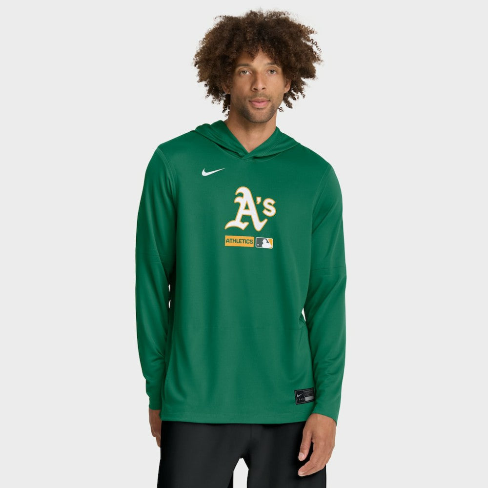 Athletics Nike Authentic Collection Dri-FIT Long Sleeve Hooded T-Shirt - MLB T-shirts