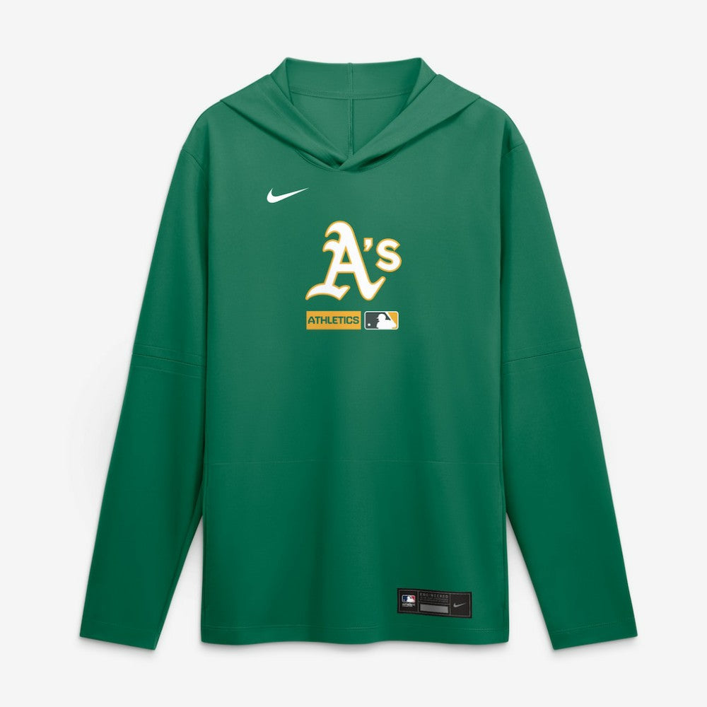Athletics Nike Authentic Collection Dri-FIT Long Sleeve Hooded T-Shirt - MLB T-shirts